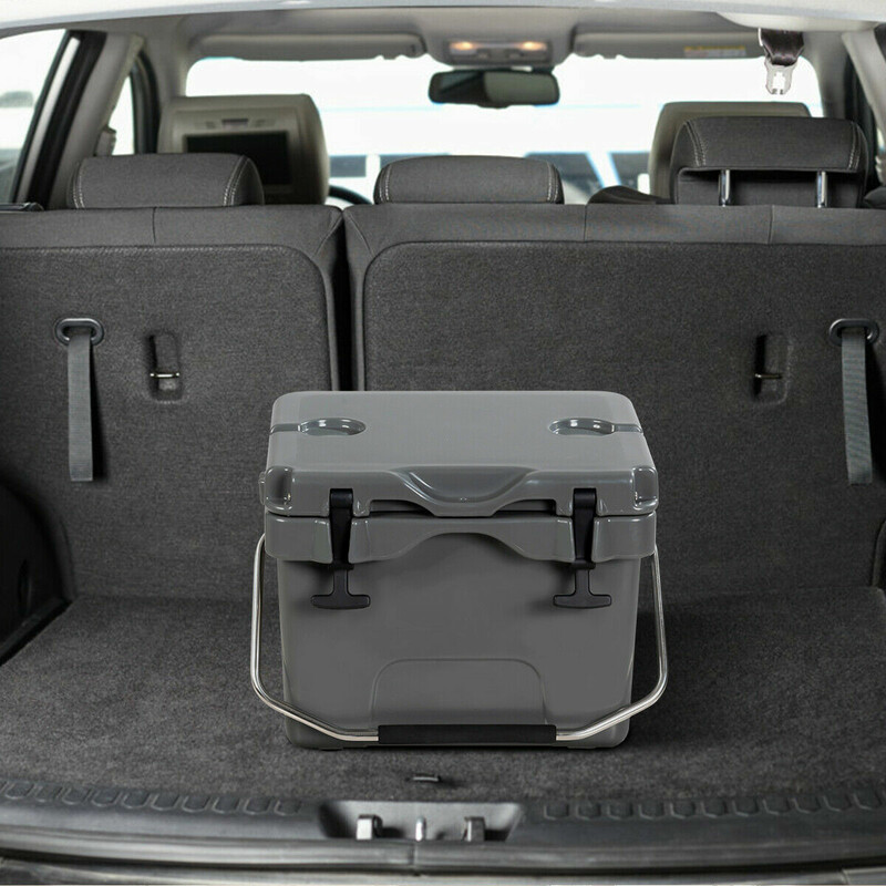 Køletaske 15 liter PE PU grå med håndtag og 2 flaskeholdere