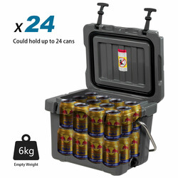 Køletaske 15 liter PE PU grå med håndtag og 2 flaskeholdere