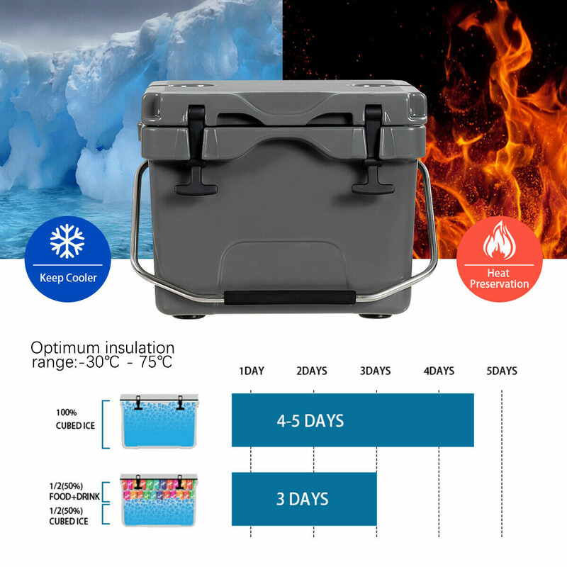 Køletaske 15 liter PE PU grå med håndtag og 2 flaskeholdere