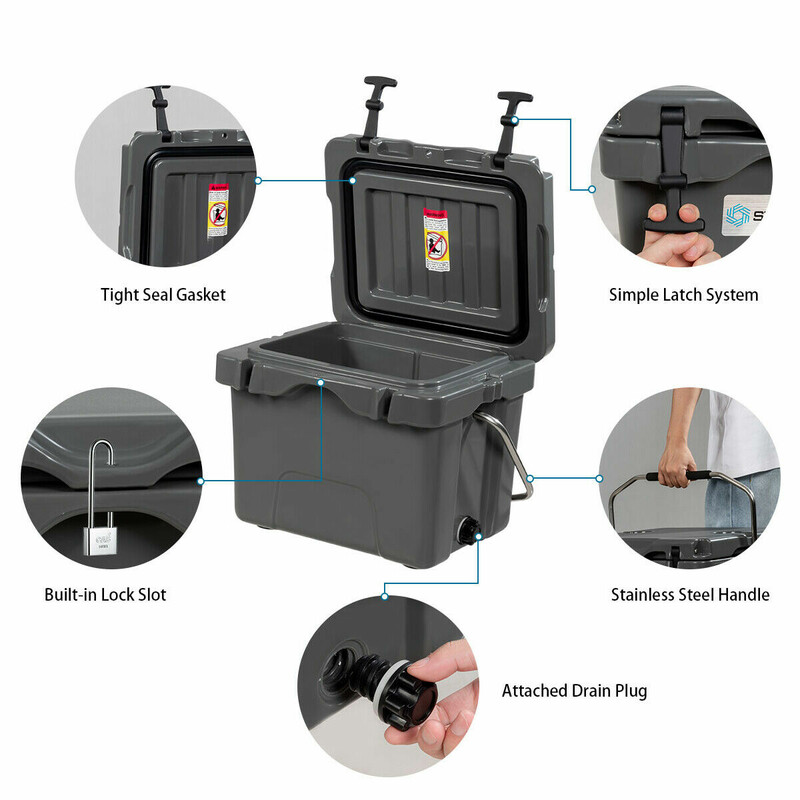 Køletaske 15 liter PE PU grå med håndtag og 2 flaskeholdere