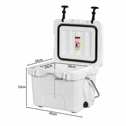 Køleboks 15 liter hvid PE PU med håndtag og 2 flaskeholdere