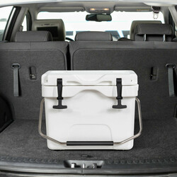 Køleboks 15 liter hvid PE PU med håndtag og 2 flaskeholdere