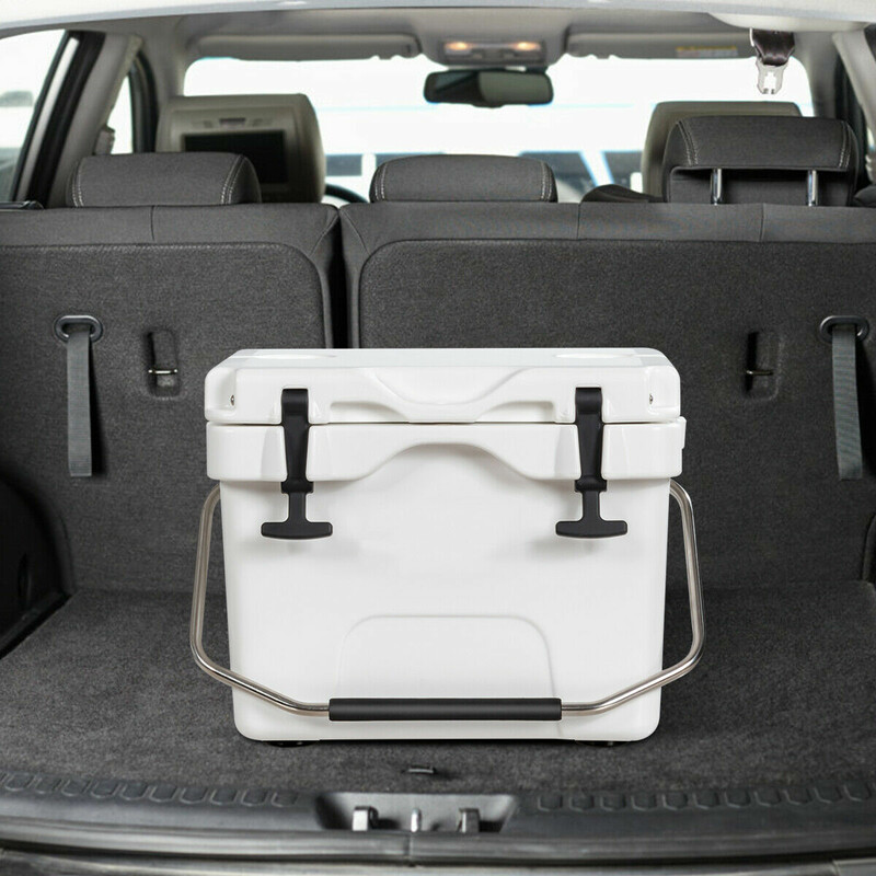 Køleboks 15 liter hvid PE PU med håndtag og 2 flaskeholdere