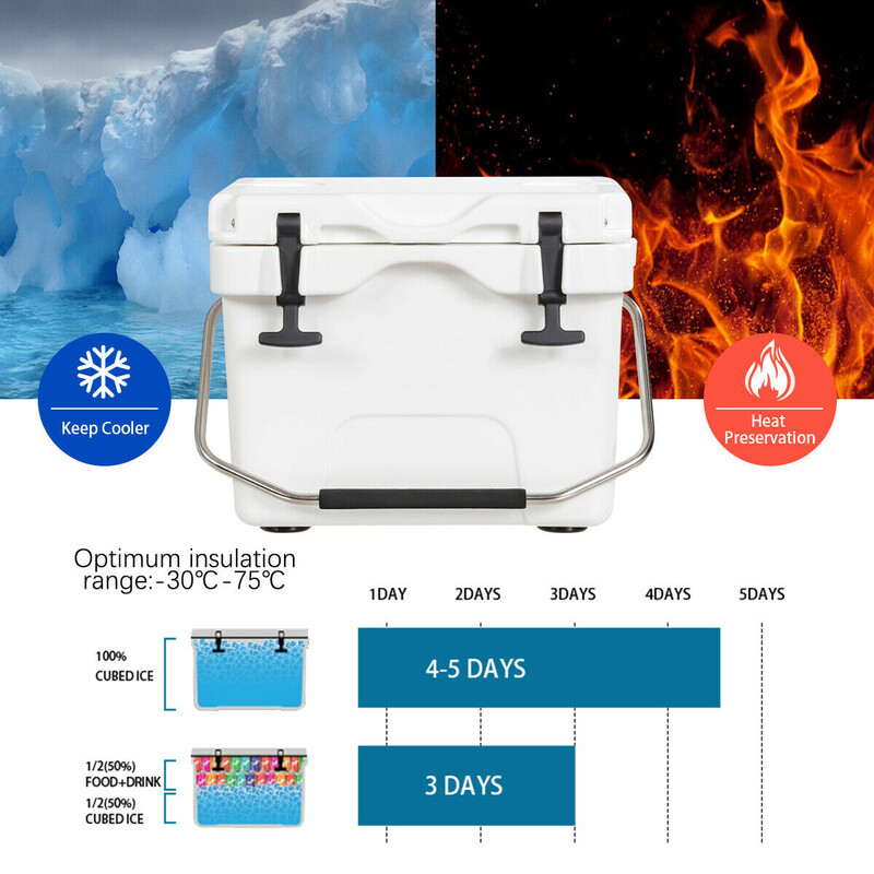 Køleboks 15 liter hvid PE PU med håndtag og 2 flaskeholdere