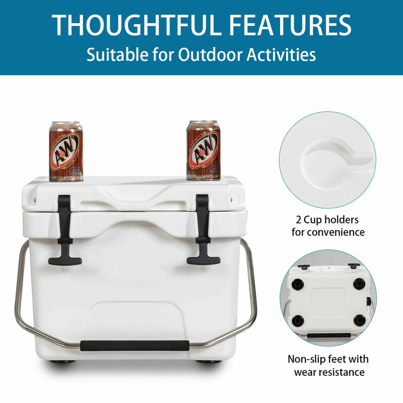 Køleboks 15 liter hvid PE PU med håndtag og 2 flaskeholdere