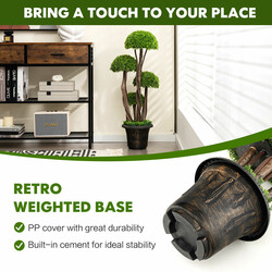 Kunstig kuglecypres 90 cm PE PVC cement indendørs udendørs