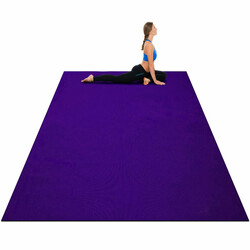 Yogamåtte PVC 183x122 cm 8 mm dobbelt‑sided skridsikker med justerbare velcrobånd