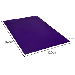 Yogamåtte PVC 183x122 cm 8 mm dobbelt‑sided skridsikker med justerbare velcrobånd
