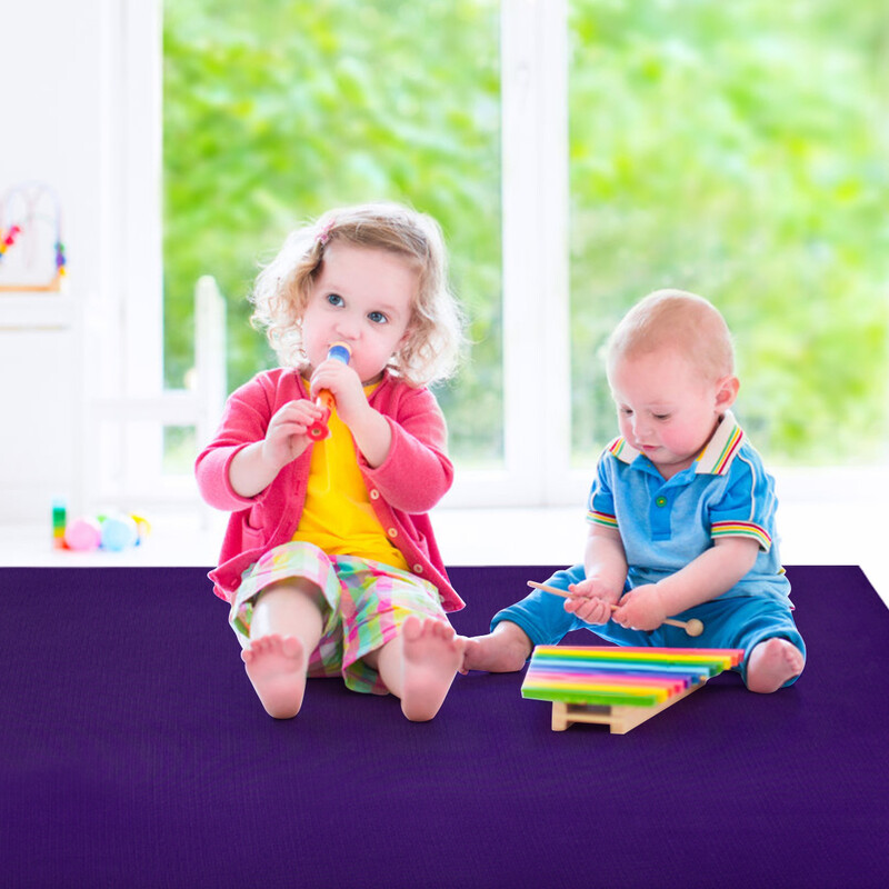 Yogamåtte PVC 183x122 cm 8 mm dobbelt‑sided skridsikker med justerbare velcrobånd