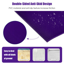 Yogamåtte PVC 183x122 cm 8 mm dobbelt‑sided skridsikker med justerbare velcrobånd