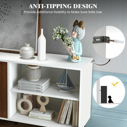 Sidebord i valnød 148 x 40 x 75 cm med to skabe