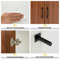 Sidebord i valnød 148 x 40 x 75 cm med to skabe