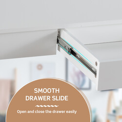 Skrivebord med skuffe i naturlig MDF og gummitræ 106 cm bred