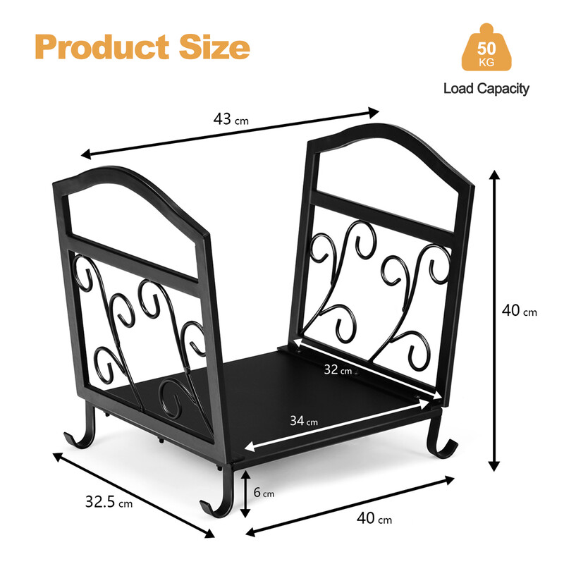 Metal vedholder sort 43x40x32