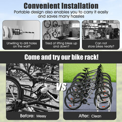 Stål cykelstativ til 6 cykler sølv vejrbestandig 180x32