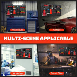 Værktøjsvæg i stål 120 x 60 cm med 25 tilbehør