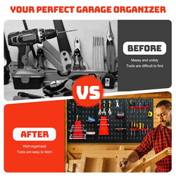 Værktøjsvæg i stål 120 x 60 cm med 25 tilbehør