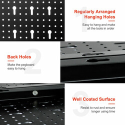 Værktøjsvæg i stål 120 x 60 cm med 25 tilbehør