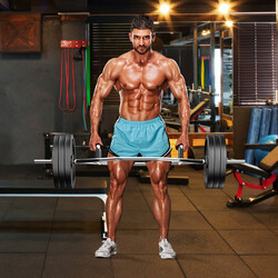 Trapstang 142 cm galvaniseret stål maxbelastning 226 kg foldbare håndtag til styrketræning