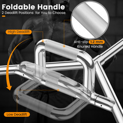 Trapstang 142 cm galvaniseret stål maxbelastning 226 kg foldbare håndtag til styrketræning