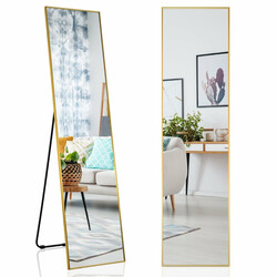 Fuldkropsspejl 160 x 40 cm guld aluminiumramme splintfrit glas