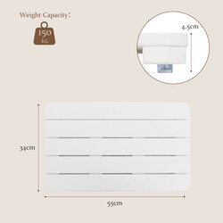 Badeværelsesmåtte hvid HIPS 55 x 34 cm skridsikker 150 kg