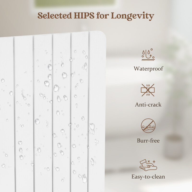 Badeværelsesmåtte hvid HIPS 55 x 34 cm skridsikker 150 kg