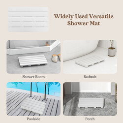 Badeværelsesmåtte hvid HIPS 55 x 34 cm skridsikker 150 kg