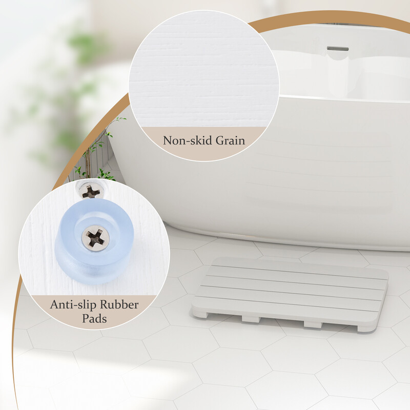 Badeværelsesmåtte hvid HIPS 55 x 34 cm skridsikker 150 kg