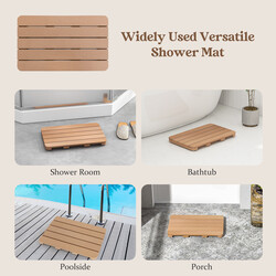 Bademåtte HIPS 55x34 cm brun 150 kg belastning slipfri