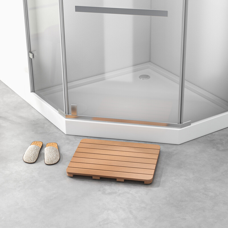 Badeværelsesmåtte HIPS brun halkfri 60x48 cm maks 150 kg