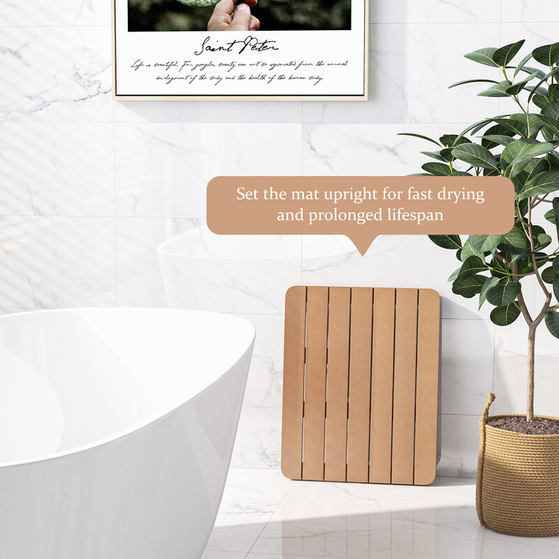 Badeværelsesmåtte HIPS brun halkfri 60x48 cm maks 150 kg