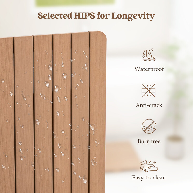 Badeværelsesmåtte HIPS brun halkfri 60x48 cm maks 150 kg