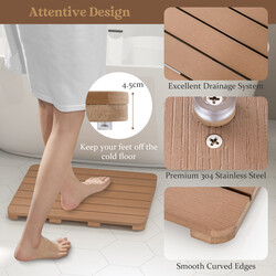 Badeværelsesmåtte HIPS brun halkfri 60x48 cm maks 150 kg