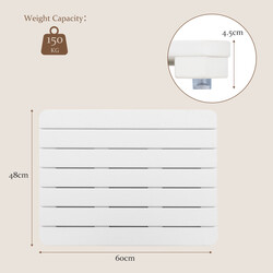 Badeværelsesmåtte HIPS plast hvid halkfri 60x48 cm 150 kg belastning
