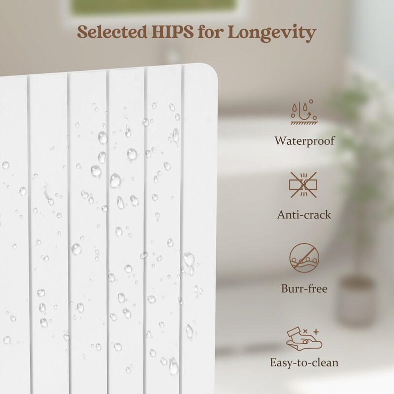 Badeværelsesmåtte HIPS plast hvid halkfri 60x48 cm 150 kg belastning