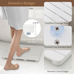 Badeværelsesmåtte HIPS plast hvid halkfri 60x48 cm 150 kg belastning