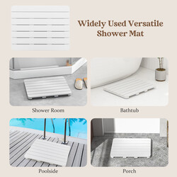 Badeværelsesmåtte HIPS plast hvid halkfri 60x48 cm 150 kg belastning