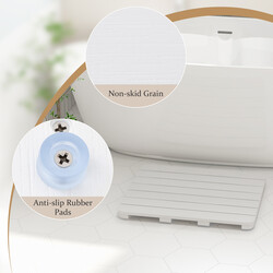 Badeværelsesmåtte HIPS plast hvid halkfri 60x48 cm 150 kg belastning