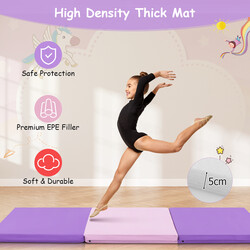 Sammenklappelig træningsmåtte 180x60 cm vandtæt PU med håndtag