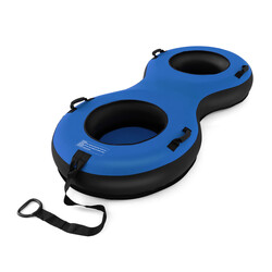 Oppustelig slæde Oxford PVC 200x98x23 cm blå sort til to personer