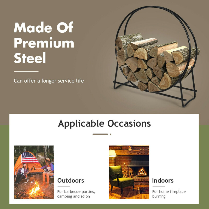 Brændefod metal sort 95x33x104 cm indendørs udendørs 1 stk