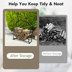 Brændefod metal sort 95x33x104 cm indendørs udendørs 1 stk