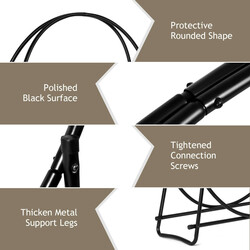 Brændefod metal sort 95x33x104 cm indendørs udendørs 1 stk