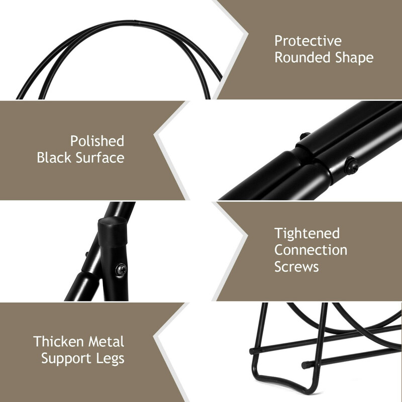 Brændefod metal sort 95x33x104 cm indendørs udendørs 1 stk