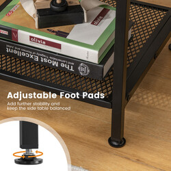 Sidebord landlig træ og metal 40x40x57