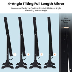 Stående smykkeskab sort MDF fløjl med spejl lås 46x37x156 cm