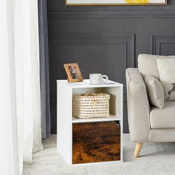 2 stk natbord i træ hvid 40x40x59 cm 3 niveauer