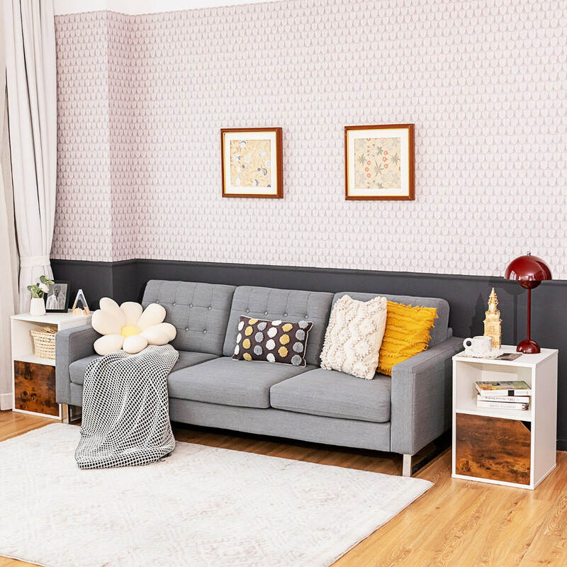 2 stk natbord i træ hvid 40x40x59 cm 3 niveauer