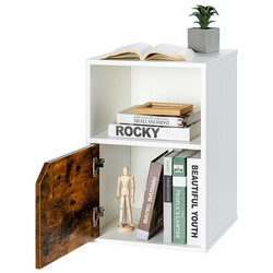 2 stk natbord i træ hvid 40x40x59 cm 3 niveauer